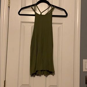 green racer back tank top